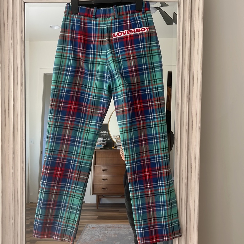 Charles Jeffrey LOVERBOY Red Blue Plaid Pants Women’s‎ XS (0) EUC - Picture 8 of 12